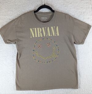 NIRVANA Smiley Face Tee - Tan